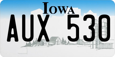 IA license plate AUX530
