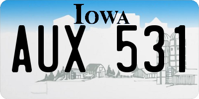 IA license plate AUX531