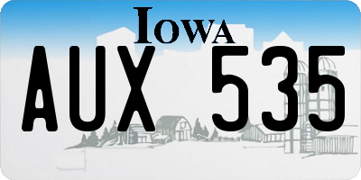 IA license plate AUX535