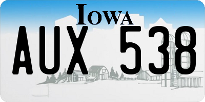 IA license plate AUX538