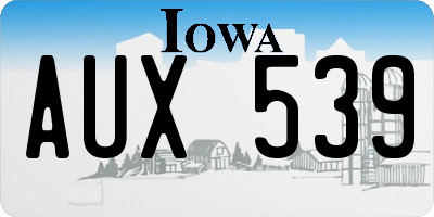 IA license plate AUX539