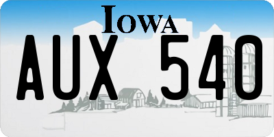 IA license plate AUX540