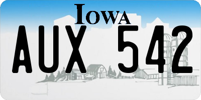 IA license plate AUX542