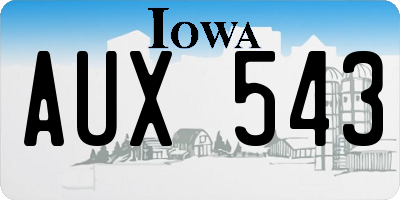 IA license plate AUX543