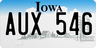 IA license plate AUX546