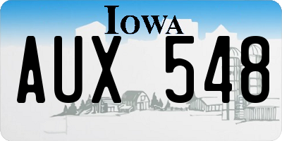 IA license plate AUX548
