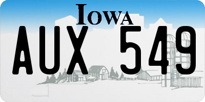 IA license plate AUX549