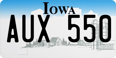 IA license plate AUX550