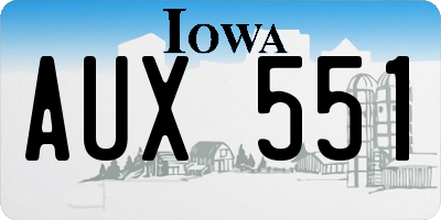 IA license plate AUX551