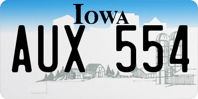IA license plate AUX554