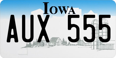 IA license plate AUX555