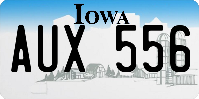 IA license plate AUX556