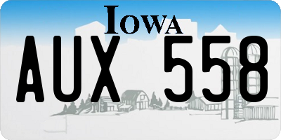 IA license plate AUX558