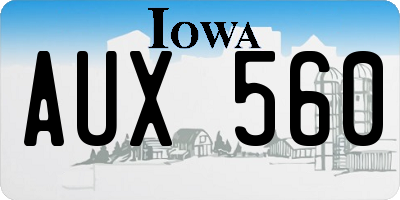 IA license plate AUX560