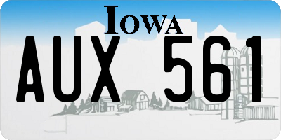 IA license plate AUX561