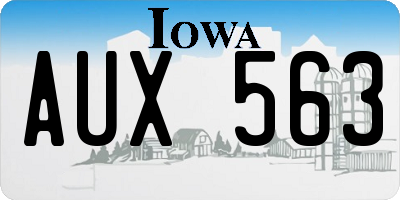 IA license plate AUX563