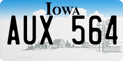 IA license plate AUX564