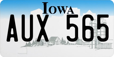 IA license plate AUX565
