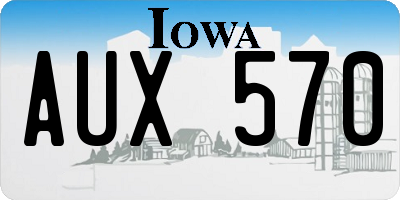 IA license plate AUX570