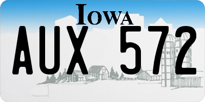 IA license plate AUX572