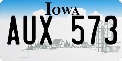 IA license plate AUX573