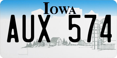 IA license plate AUX574