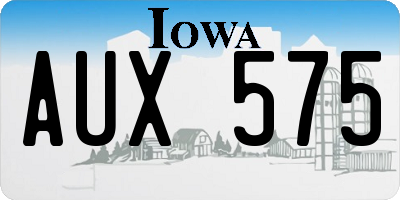 IA license plate AUX575