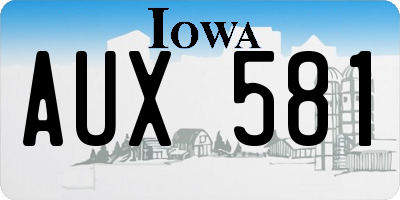 IA license plate AUX581