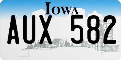 IA license plate AUX582