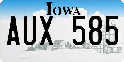IA license plate AUX585