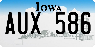 IA license plate AUX586