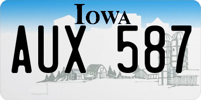 IA license plate AUX587