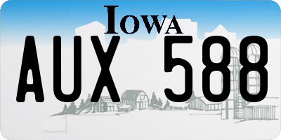 IA license plate AUX588