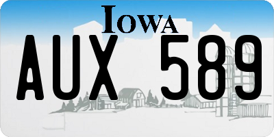 IA license plate AUX589