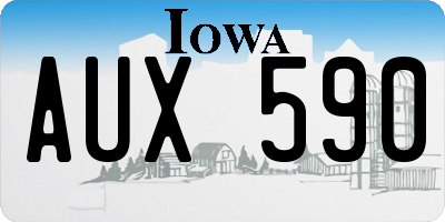 IA license plate AUX590