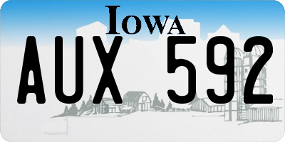 IA license plate AUX592