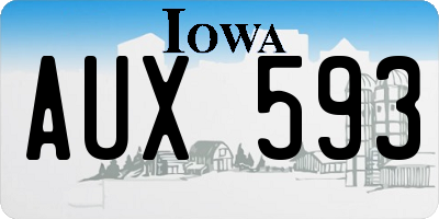 IA license plate AUX593