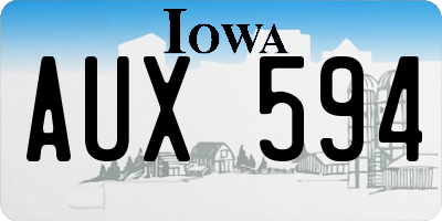IA license plate AUX594