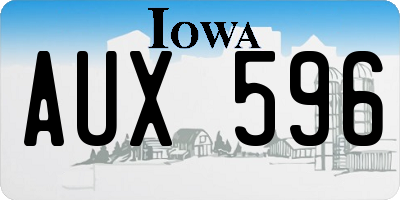 IA license plate AUX596