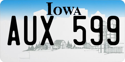 IA license plate AUX599