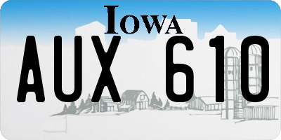 IA license plate AUX610