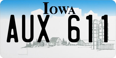 IA license plate AUX611