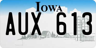 IA license plate AUX613