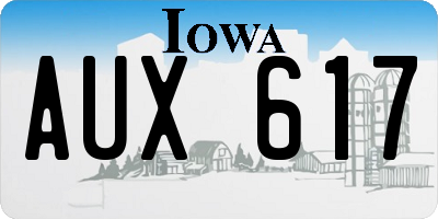 IA license plate AUX617