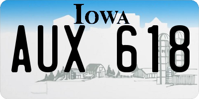 IA license plate AUX618