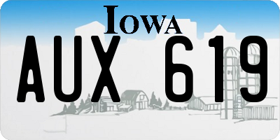 IA license plate AUX619