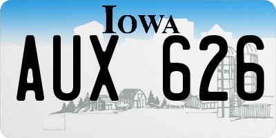 IA license plate AUX626