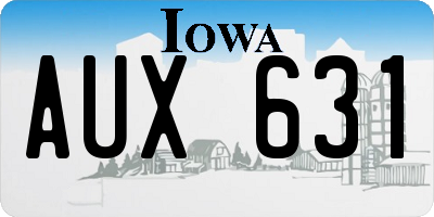 IA license plate AUX631