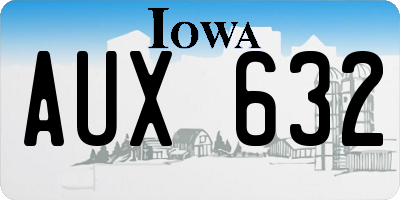 IA license plate AUX632
