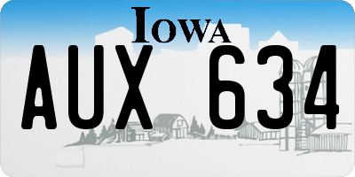 IA license plate AUX634